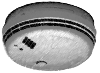 Stilisierte Grafik eines Rauchmelders