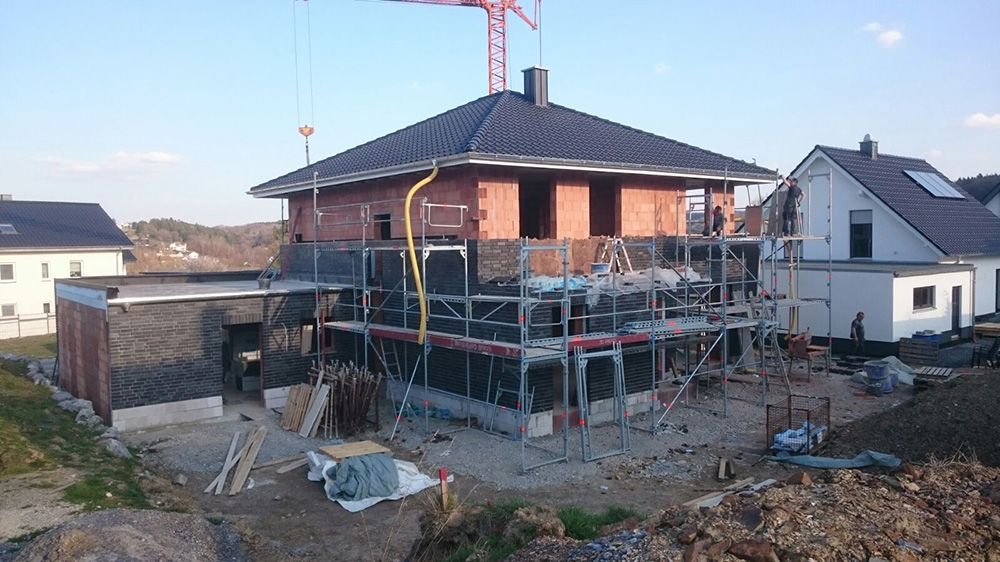 Foto eines Hauses im Bauzustand