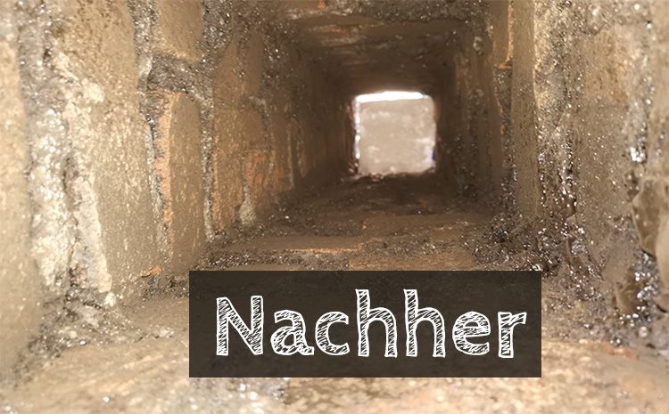 Innenaufnahme eines gereinigten Schornteins